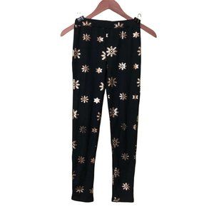 Poof New York Gold Snowflake Leggings Size Small